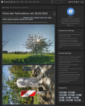 Screenshot eines Blogbeitrags mit einer Galerie, in der ein Bild auf der Seite liegt statt hochkant dargestellt zu werden.