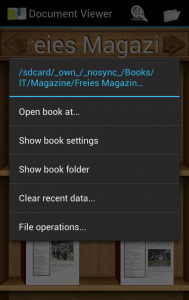 Android App DocumentViewer â€“ KontextmenÃ¼ fÃ¼r ein Buch