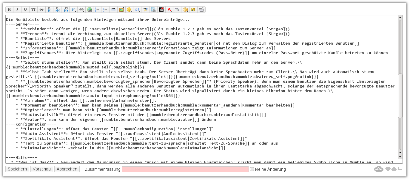 AceEditor Ersatz für den für DokuWiki Editor mit SyntaxHighlighting