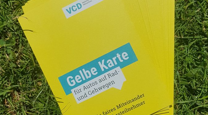 Gelbe Karte für Falschparker vom Verkehrsclub Deutschland e.V. (VCD)